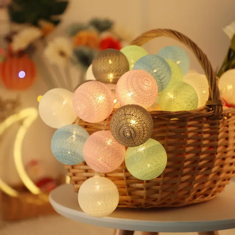 Outdoor Camping Lights String - سلسلة أضواء كرات قطنية LED تعمل