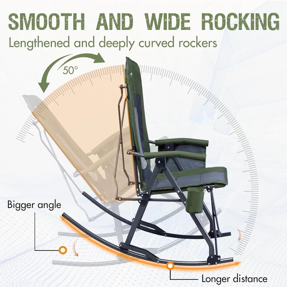 كرسي تخييم هزاز كبير الحجم قاب - مراجعة Outdoor Camping Rocker وسعره