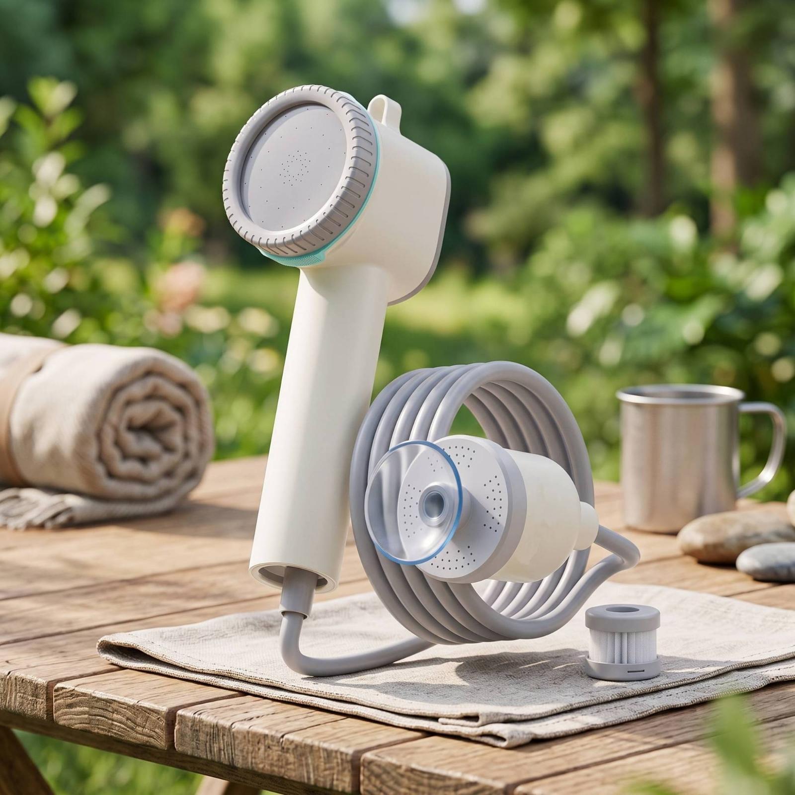 مجموعة دش كهربائي محمول باليد  - مراجعة Portable Camping Shower وسعره