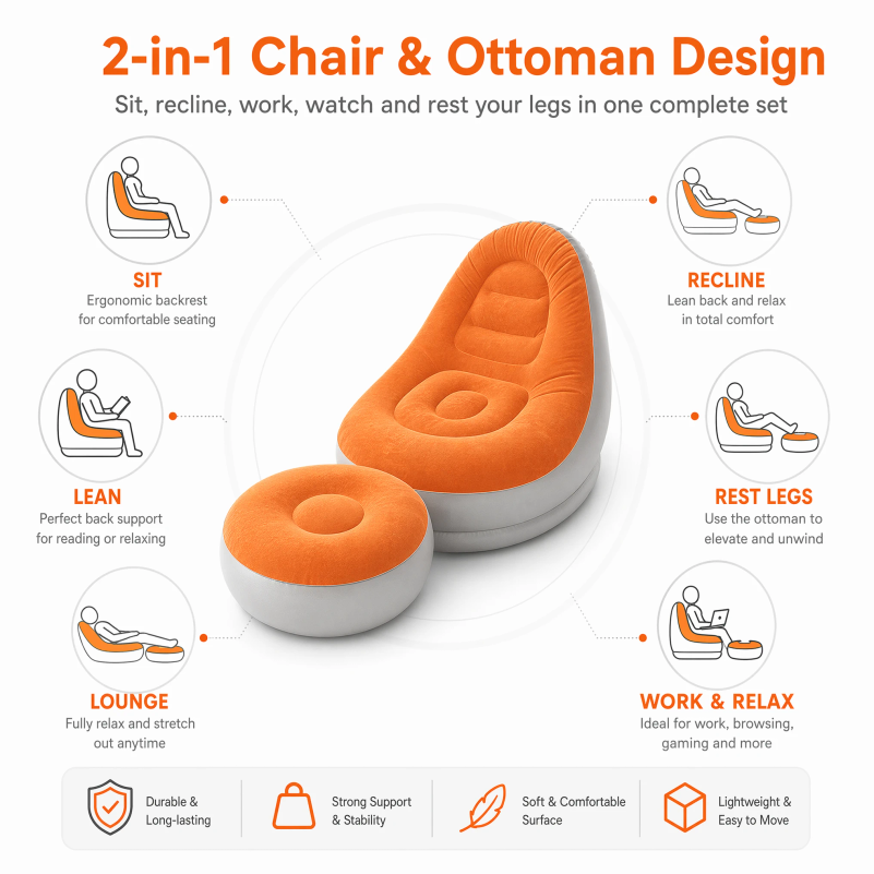 مجموعة أريكة هوائية قابلة للنف - مراجعة Outdoor Camping Recliner Chairs وسعره