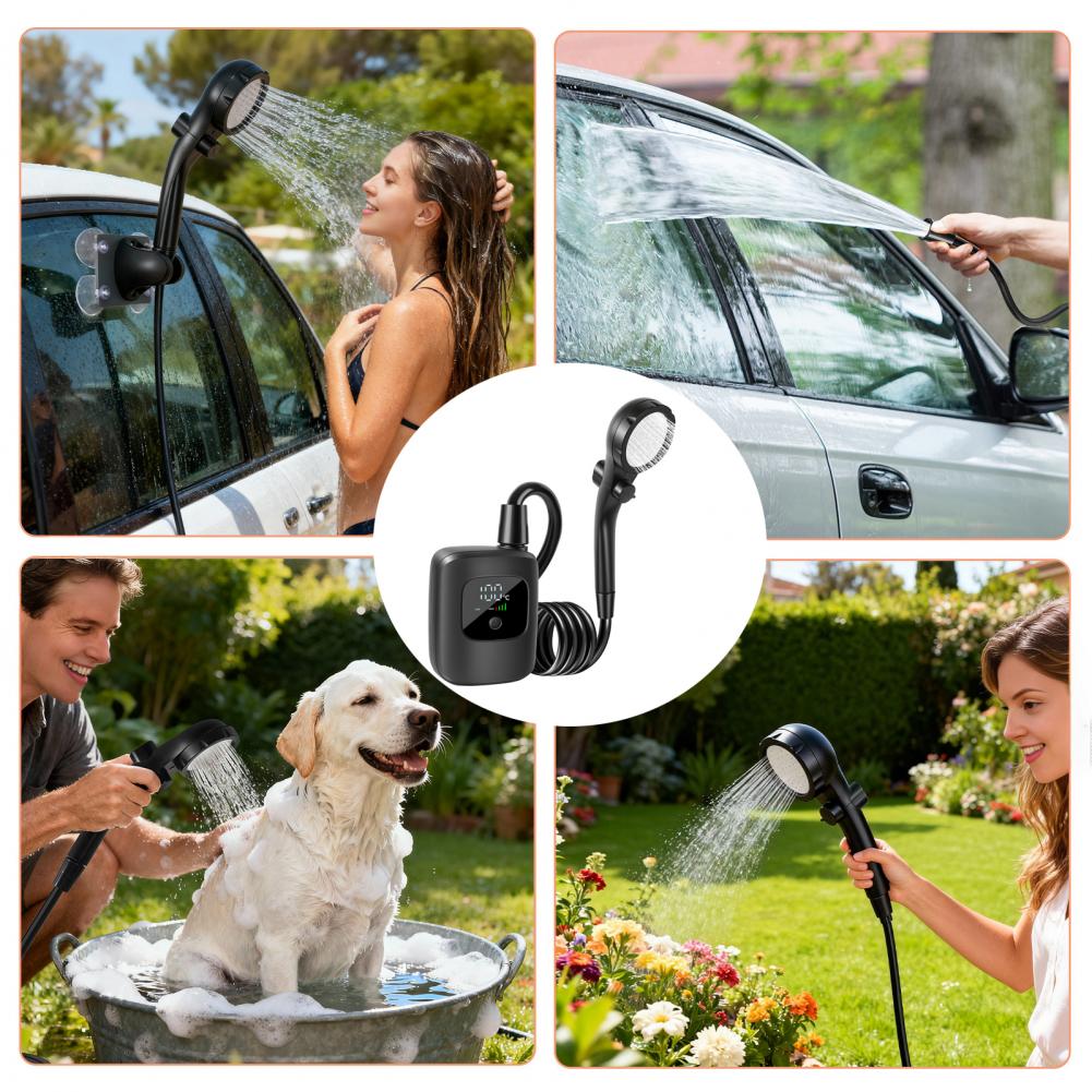 دش تخييم محمول مع شاشة LED، بط - مراجعة Portable Camping Shower وسعره