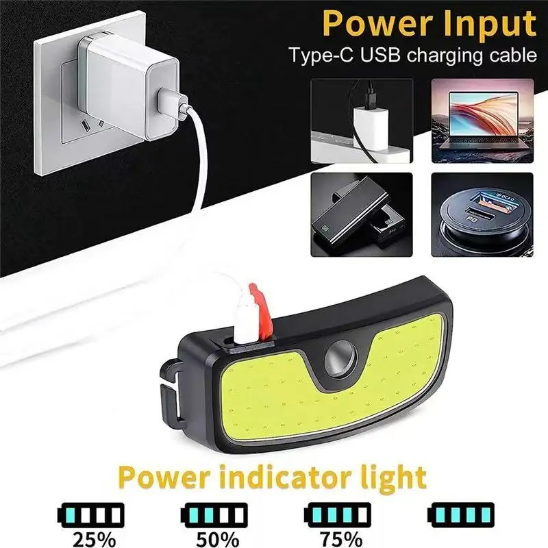 مصباح رأس قوي من نوع COB قابل  - مراجعة Battery Outdoor Camping وسعره