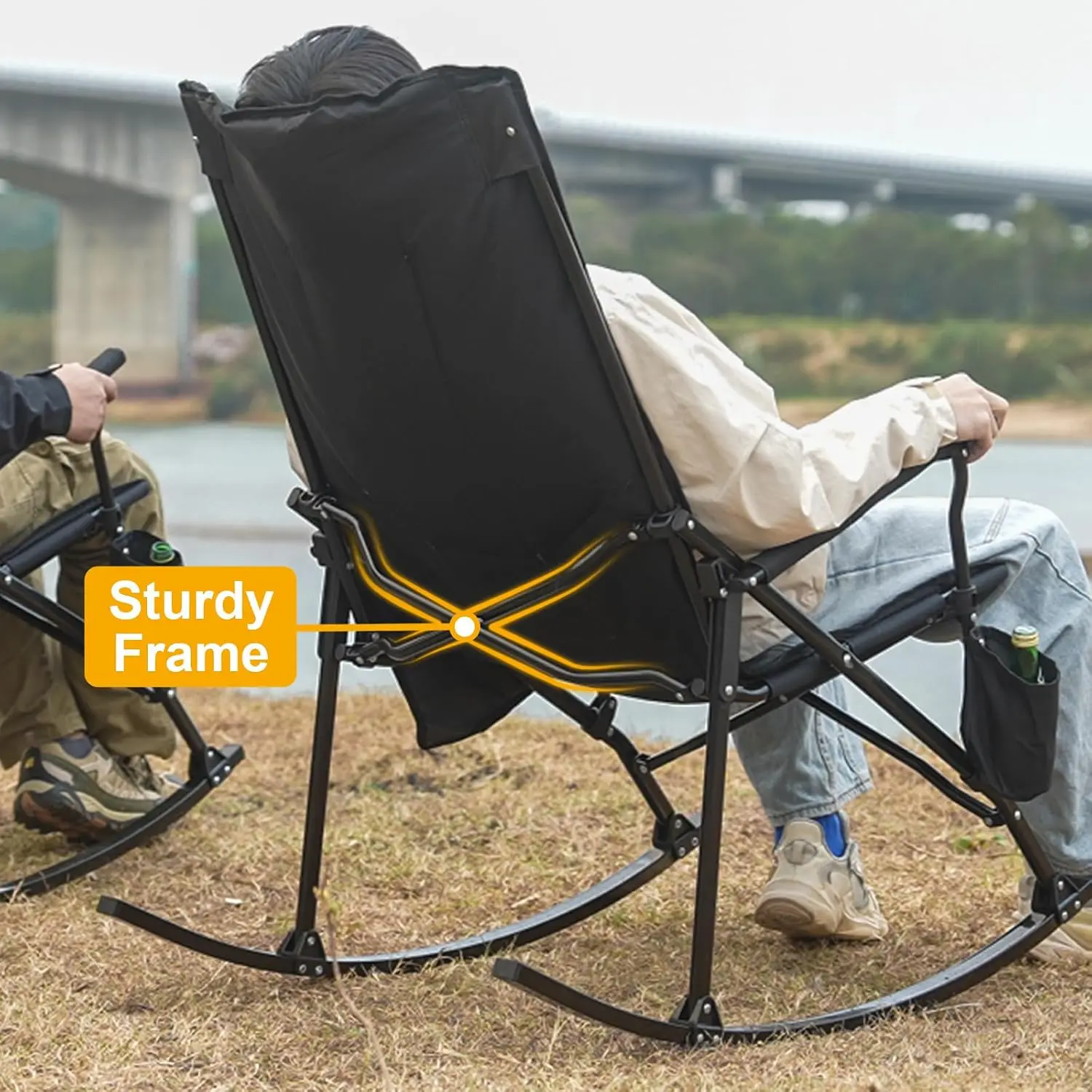 كرسي هزاز محمول بظهر مرتفع مع  - مراجعة Outdoor Camping Rocker وسعره