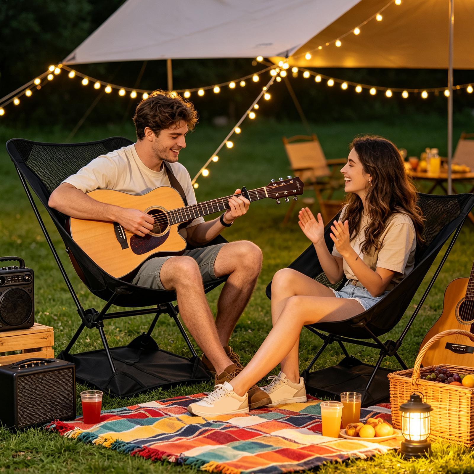 بساط أرضي خفيف الوزن ومضاد للا - مراجعة Outdoor Camping Recliner Chairs وسعره