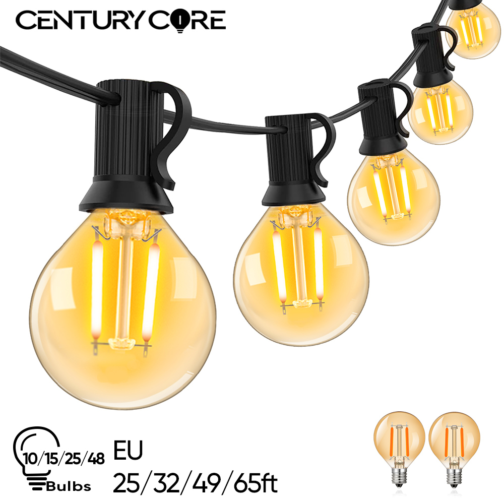 خمر LED G40 شارع جارلاند 220 ف - مراجعة Outdoor Camping Lights String وسعره