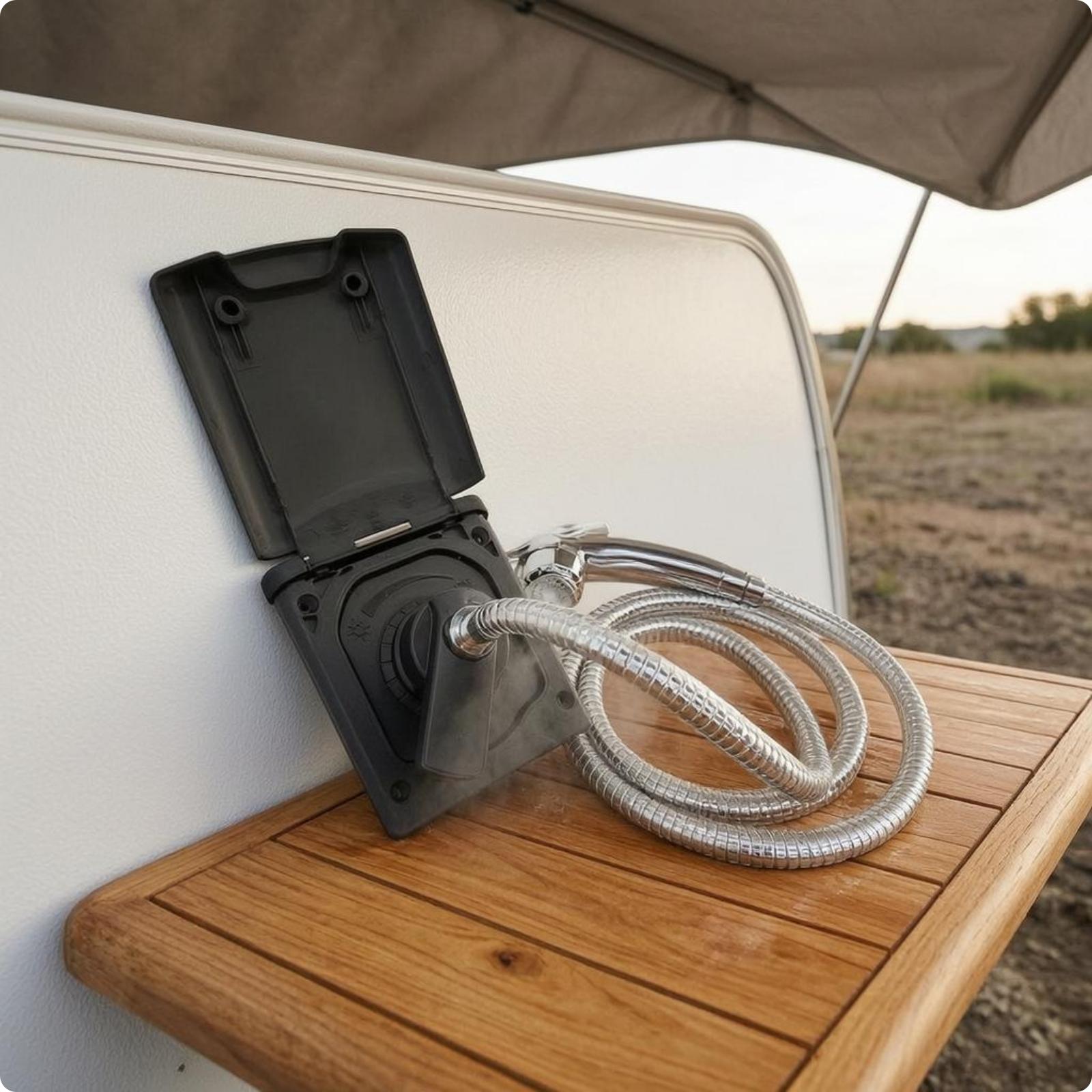 مجموعة رأس دش مثبتة على الحائط - مراجعة Portable Camping Shower وسعره