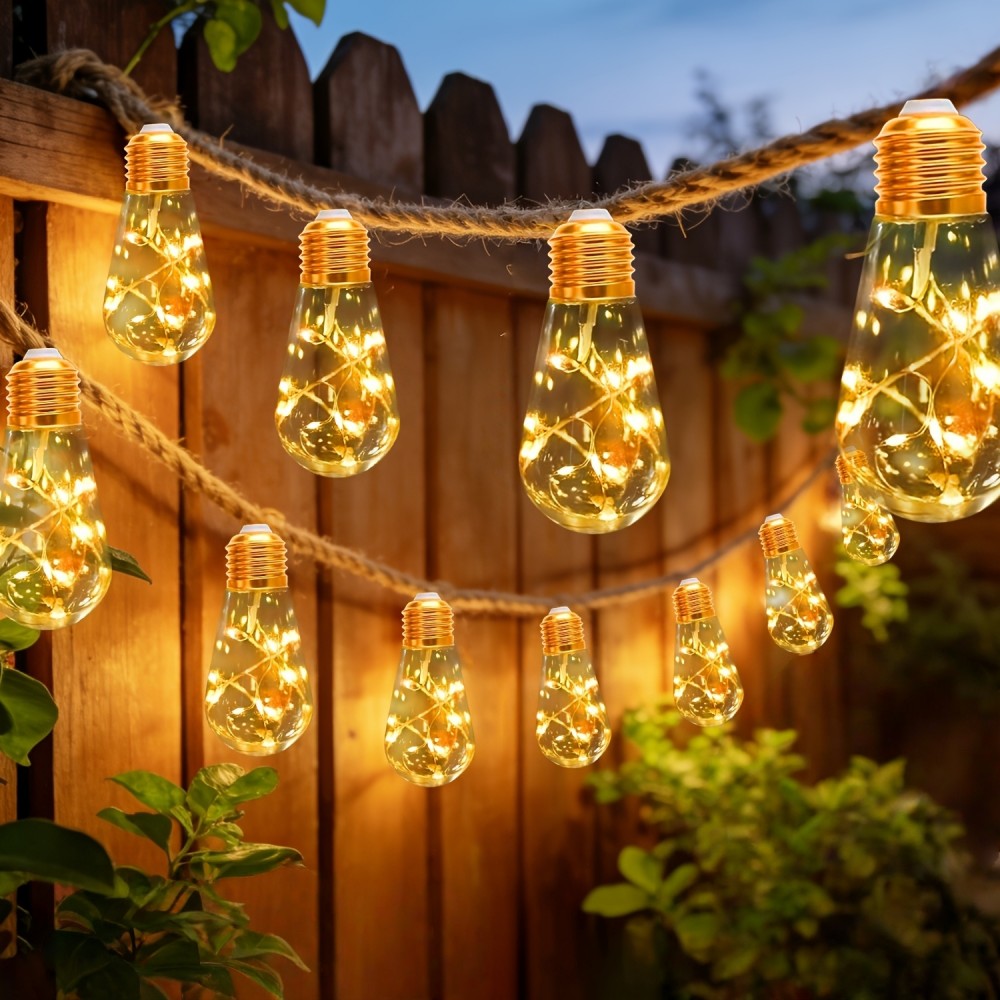 سلسلة إضاءة شمسية خارجية بـ 10 - مراجعة Outdoor Camping Lights String وسعره