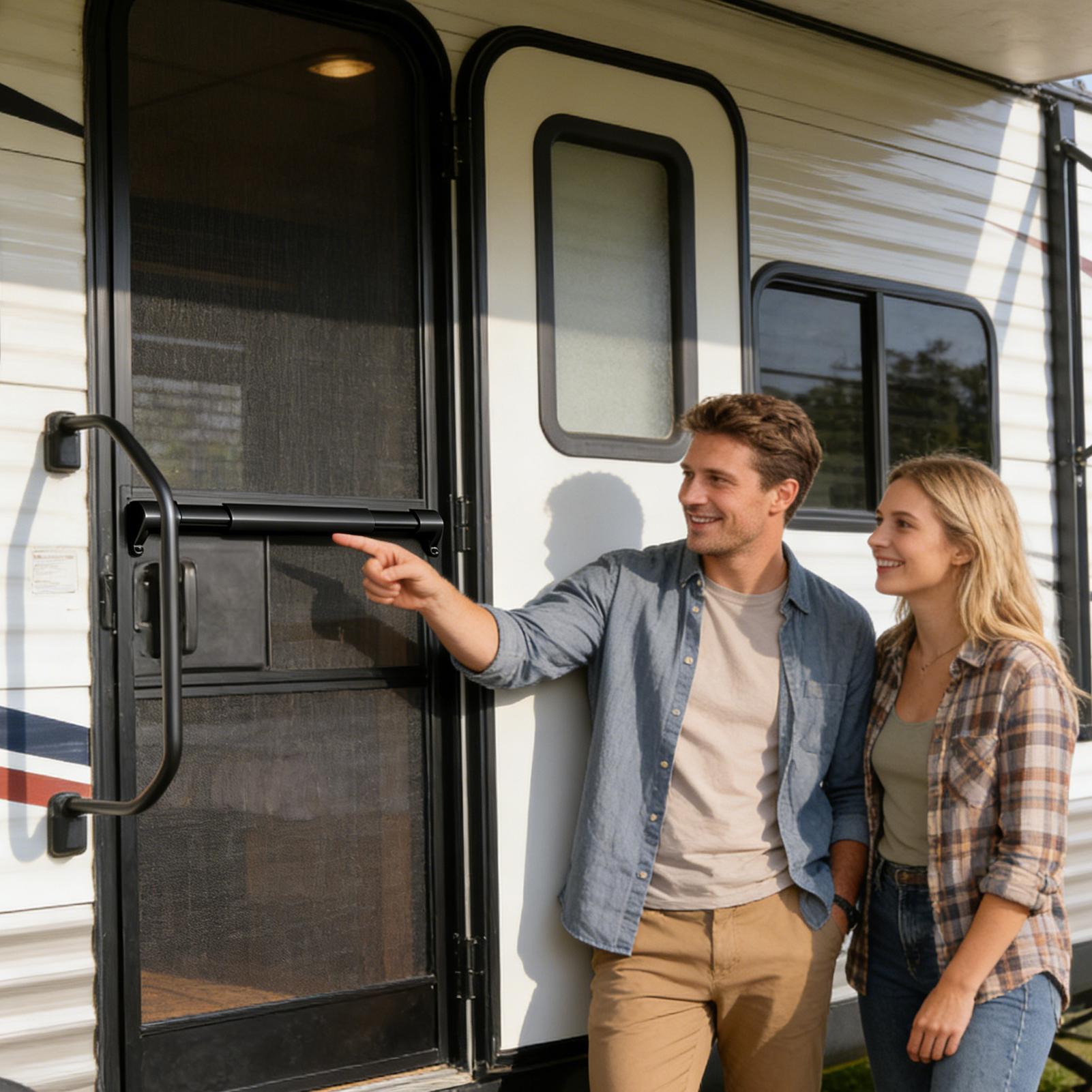 مقبض باب أسود للمركبات الترفيه - مراجعة Outdoor Camping Trailer وسعره