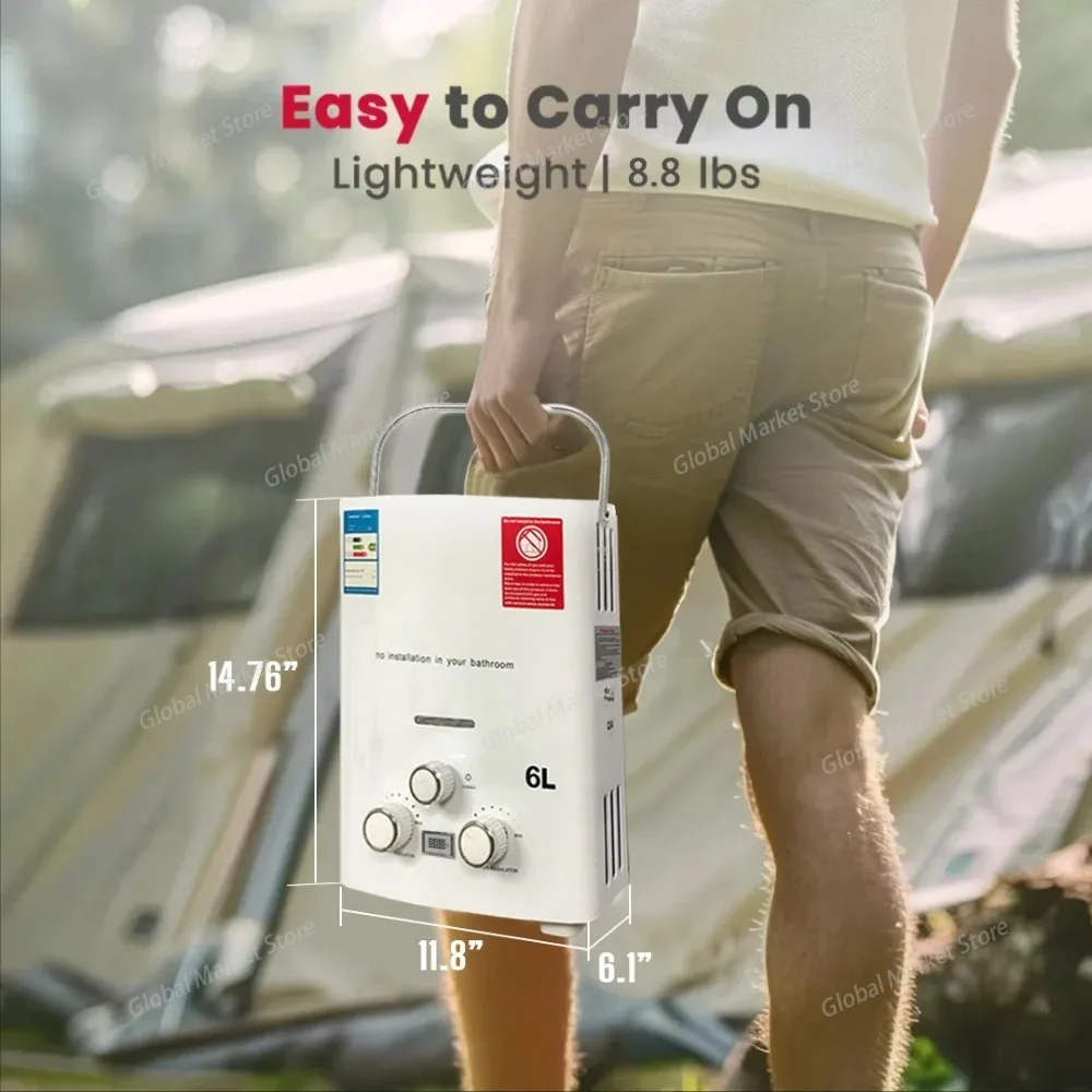 سخان مياه فوري يعمل بالغاز الب - مراجعة Outdoor Camping Hot Water Heater وسعره