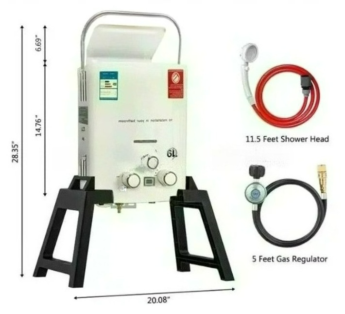 سخان مياه فوري يعمل بالغاز الب - مراجعة Outdoor Camping Hot Water Heater وسعره